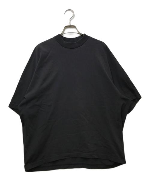 nonnotte（ノノット）nonnotte (ノノット) Hard Twist Balance Jersey Draping C/N Half Sleeve Pullover ブラック サイズ:3の古着・服飾アイテム