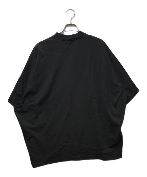 nonnotte（ノノット）nonnotte (ノノット) Hard Twist Balance Jersey Draping C/N Half Sleeve Pullover ブラック サイズ:3の古着・服飾アイテム