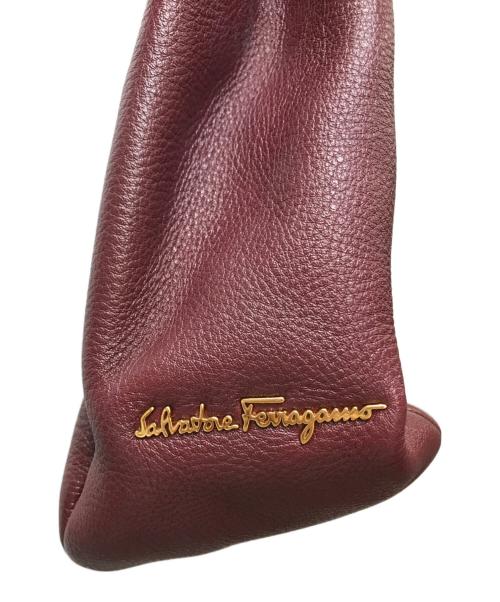 Salvatore Ferragamo（サルヴァトーレ フェラガモ）Salvatore Ferragamo (サルヴァトーレ フェラガモ) ガンチーニレザートートバッグ　U-21/D447 バーガンディーの古着・服飾アイテム
