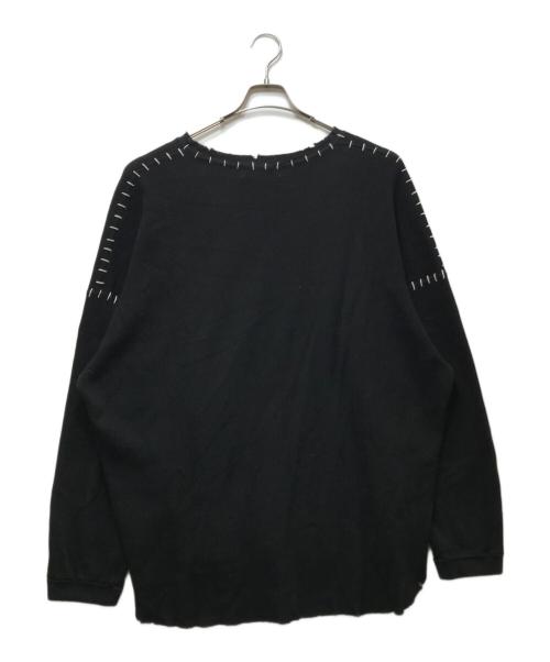 DISCOVERED（ディスカバード）DISCOVERED (ディスカバード) ビッグシルエットダメージワッフルカットソー ブラック サイズ:2の古着・服飾アイテム