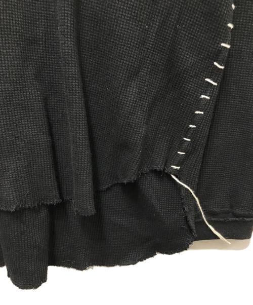DISCOVERED（ディスカバード）DISCOVERED (ディスカバード) ビッグシルエットダメージワッフルカットソー ブラック サイズ:2の古着・服飾アイテム