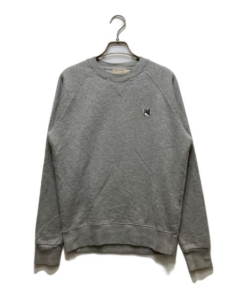 maison kitsune（メゾンキツネ）maison kitsune (メゾンキツネ) Gray Fox Head Patch Classic Sweatshirt/グレーフォックスヘッドパッチクラシックスウェットシャツ グレー サイズ:XSの古着・服飾アイテム
