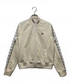 FRED PERRYフレッドペリー）の古着「Taped Track Jacket（クロップドテープド トラックジャケット）J4133/Z25」｜ベージュ