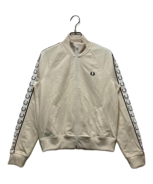 FRED PERRY（フレッドペリー）FRED PERRY (フレッドペリー) Taped Track Jacket（クロップドテープド トラックジャケット）J4133/Z25 ベージュ サイズ:36の古着・服飾アイテム