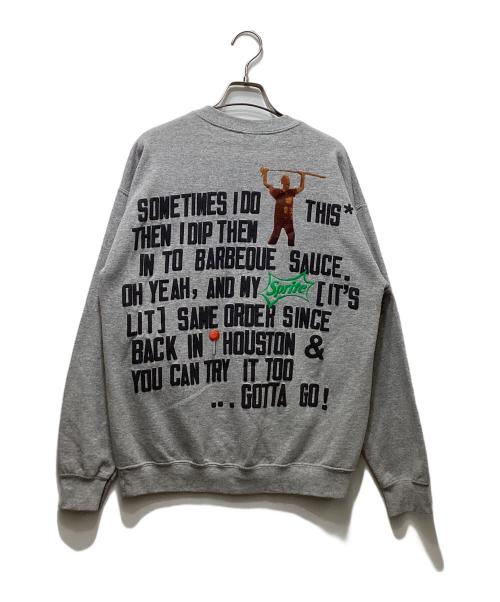 cactus jack（カクタス・ジャック）CACTUS JACK (カクタス・ジャック) CPFM (カクタスプラント フリーマーケット) 4 CJ Script Crewneck Sweatshirt（スクリプト クルーネックスウェットシャツ） グレー サイズ:Sの古着・服飾アイテム
