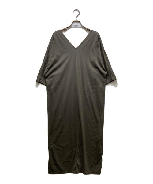 Whim Gazette（ウィムガゼット）Whim Gazette (ウィムガゼット) コットンロングワンピース オリーブ サイズ:Fの古着・服飾アイテム