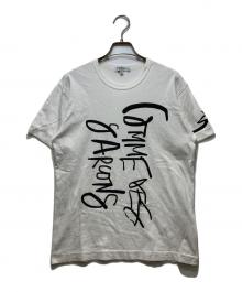 COMME des GARCONS（コムデギャルソン）の古着「縦書きロゴ Tシャツ」｜ホワイト