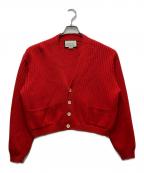 GUCCIグッチ）の古着「Short Wool Cardigan / ショートウールカーディガン  23AW」｜レッド