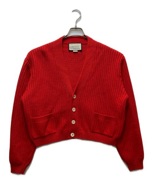 GUCCI（グッチ）GUCCI (グッチ) Short Wool Cardigan / ショートウールカーディガン  23AW レッド サイズ:Mの古着・服飾アイテム