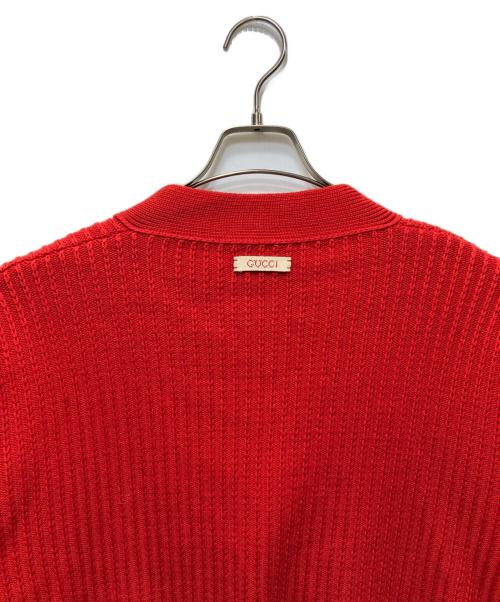 GUCCI（グッチ）GUCCI (グッチ) Short Wool Cardigan / ショートウールカーディガン  23AW レッド サイズ:Mの古着・服飾アイテム