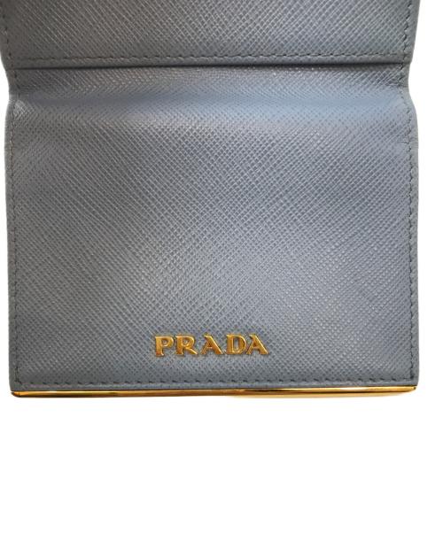 PRADA（プラダ）PRADA (プラダ) サフィアーノ 名刺入れ ブルーの古着・服飾アイテム