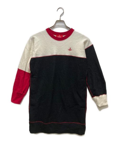 Vivienne Westwood RED LABEL（ヴィヴィアンウエストウッドレッドレーベル）Vivienne Westwood RED LABEL (ヴィヴィアンウエストウッドレッドレーベル) ニットワンピース レッド×ブラック サイズ:00の古着・服飾アイテム