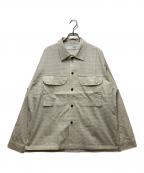 Diaspora Skateboardsディアスポラスケートボードズ）の古着「25AW Mil Graphpaper Shirt（ミルグラフペーパーシャツ）DSP-25AW-SH01」｜ホワイト