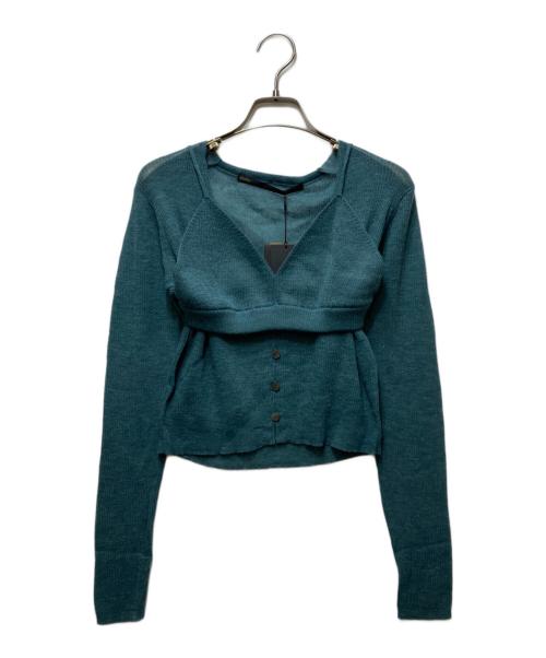 muller of yoshiokubo（ミュラーオブヨシオクボ）muller of yoshiokubo (ミュラーオブヨシオクボ) Rib Bra & cardigan グリーン サイズ:36の古着・服飾アイテム
