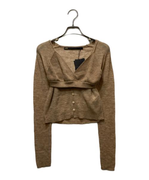 muller of yoshiokubo（ミュラーオブヨシオクボ）muller of yoshiokubo (ミュラーオブヨシオクボ) Rib Bra & cardigan ブラウン サイズ:36の古着・服飾アイテム