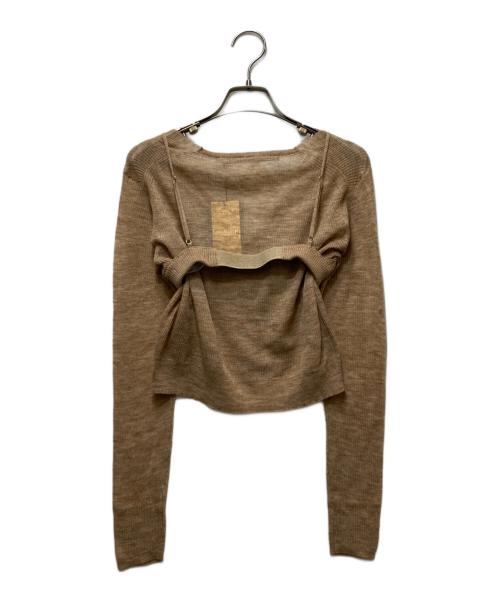 muller of yoshiokubo（ミュラーオブヨシオクボ）muller of yoshiokubo (ミュラーオブヨシオクボ) Rib Bra & cardigan ブラウン サイズ:36の古着・服飾アイテム