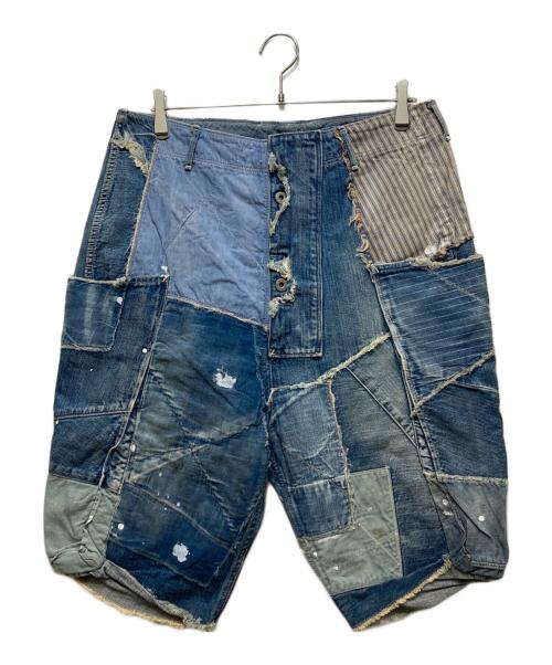 KAPITAL（キャピタル）KAPITAL (キャピタル) パッチワークデニムハーフパンツ　岡山御津工場産 インディゴ サイズ:4の古着・服飾アイテム