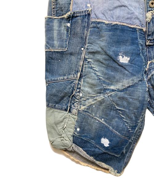 KAPITAL（キャピタル）KAPITAL (キャピタル) パッチワークデニムハーフパンツ　岡山御津工場産 インディゴ サイズ:4の古着・服飾アイテム