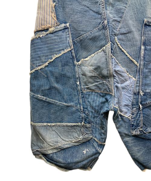 KAPITAL（キャピタル）KAPITAL (キャピタル) パッチワークデニムハーフパンツ　岡山御津工場産 インディゴ サイズ:4の古着・服飾アイテム