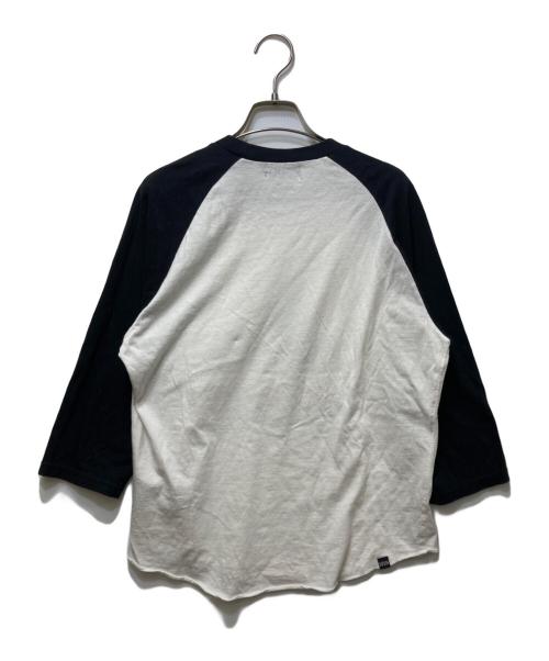 Hysteric Glamour（ヒステリックグラマー）Hysteric Glamour (ヒステリックグラマー) RAINBOW WOMAN レインボー ウーマン ラグラン 七分袖 シャツ ホワイト×ブラック サイズ:Mの古着・服飾アイテム