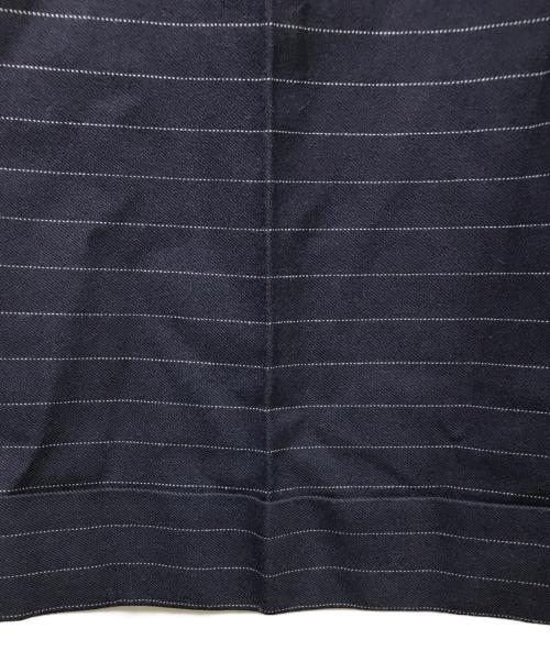 maison kitsune（メゾンキツネ）MAISON KITSUNE (メゾンキツネ) Double Pleats Striped Pants（ダブルプリーツストライプパンツ) ネイビー サイズ:34の古着・服飾アイテム