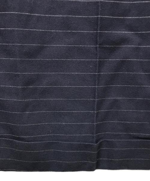 maison kitsune（メゾンキツネ）MAISON KITSUNE (メゾンキツネ) Double Pleats Striped Pants（ダブルプリーツストライプパンツ) ネイビー サイズ:34の古着・服飾アイテム