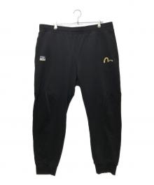 EVISU（エヴィス）の古着「カモメと鶴の恩返し大黒プリント レギュラーフィットスウェットパンツ」｜ブラック