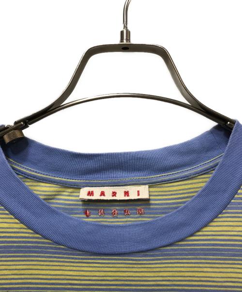 MARNI（マルニ）MARNI (マルニ) ボーダーカットソー パープル サイズ:48の古着・服飾アイテム
