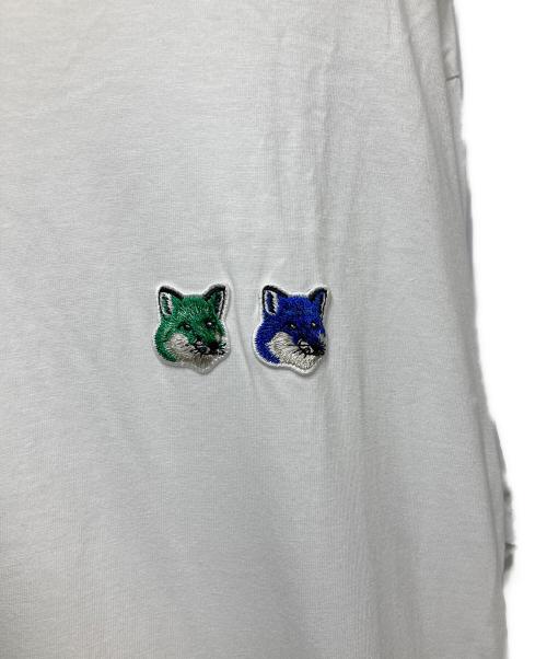 maison kitsune（メゾンキツネ）maison kitsune (メゾンキツネ) ダブルフォックスロゴ Tシャツ ホワイト サイズ:Lの古着・服飾アイテム