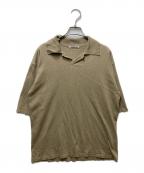 AURALEEオーラリー）の古着「HIGH GAUGE TUSSAH SILK KNIT SKIPPER POLO」｜ブラウン