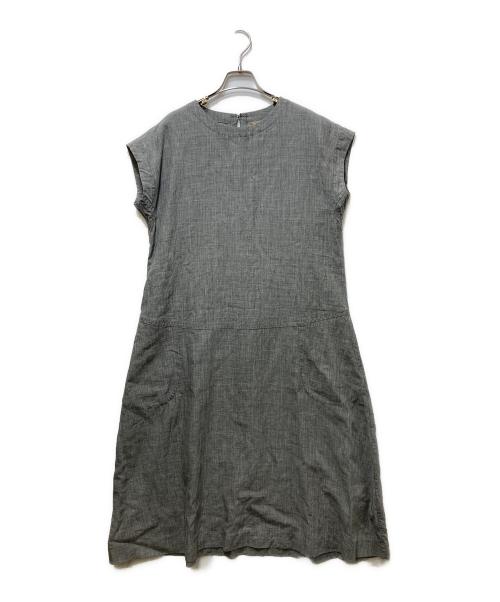 ARTS&SCIENCE（アーツアンドサイエンス）ARTS&SCIENCE (アーツアンドサイエンス) リネン ノースリーブワンピース グレー サイズ:1の古着・服飾アイテム