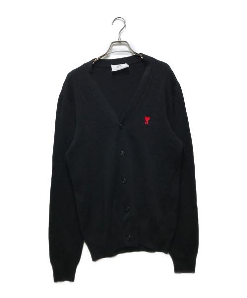 AMI Alexandre Mattiussi（アミアレクサンドルマテュッシ）AMI Alexandre Mattiussi (アミアレクサンドルマテュッシ) Ami de Coeur Cardigan(アミドゥクールカーディガン)　 ブラック サイズ:Lの古着・服飾アイテム