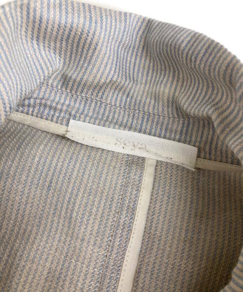 seya.（セヤ）seya. (セヤ) ストライプ リネンテーラードジャケット グレー サイズ:Sの古着・服飾アイテム
