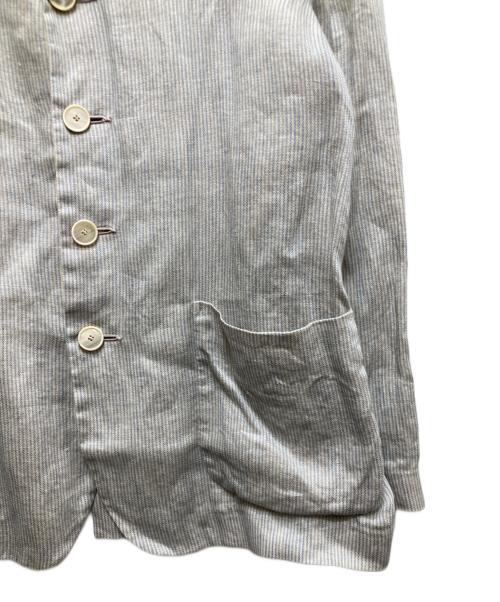 seya.（セヤ）seya. (セヤ) ストライプ リネンテーラードジャケット グレー サイズ:Sの古着・服飾アイテム