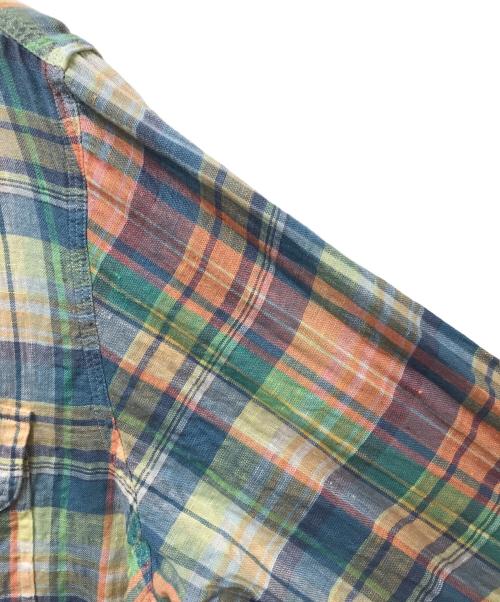 POLO RALPH LAUREN（ポロ・ラルフローレン）POLO RALPH LAUREN (ポロ・ラルフローレン) リネン マドラスチェック ロングスリーブシャツ ブルー サイズ:Sの古着・服飾アイテム