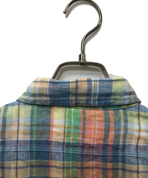 POLO RALPH LAUREN（ポロ・ラルフローレン）POLO RALPH LAUREN (ポロ・ラルフローレン) リネン マドラスチェック ロングスリーブシャツ ブルー サイズ:Sの古着・服飾アイテム