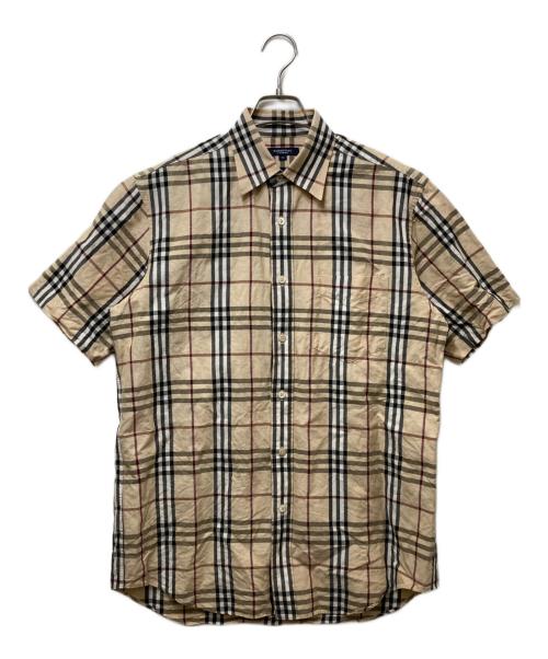 BURBERRY LONDON（バーバリーロンドン）BURBERRY LONDON (バーバリーロンドン) ノバチェックコットンリネン混シャツ　BBW33-438-50 ベージュ サイズ:Mの古着・服飾アイテム