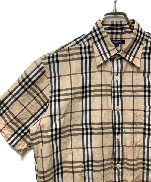 BURBERRY LONDON（バーバリーロンドン）BURBERRY LONDON (バーバリーロンドン) ノバチェックコットンリネン混シャツ　BBW33-438-50 ベージュ サイズ:Mの古着・服飾アイテム