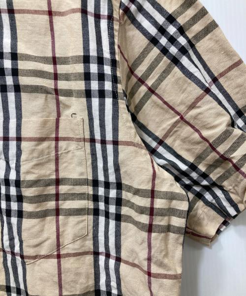 BURBERRY LONDON（バーバリーロンドン）BURBERRY LONDON (バーバリーロンドン) ノバチェックコットンリネン混シャツ　BBW33-438-50 ベージュ サイズ:Mの古着・服飾アイテム