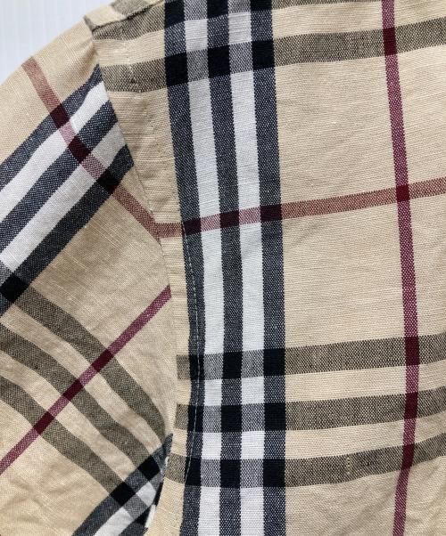 BURBERRY LONDON（バーバリーロンドン）BURBERRY LONDON (バーバリーロンドン) ノバチェックコットンリネン混シャツ　BBW33-438-50 ベージュ サイズ:Mの古着・服飾アイテム