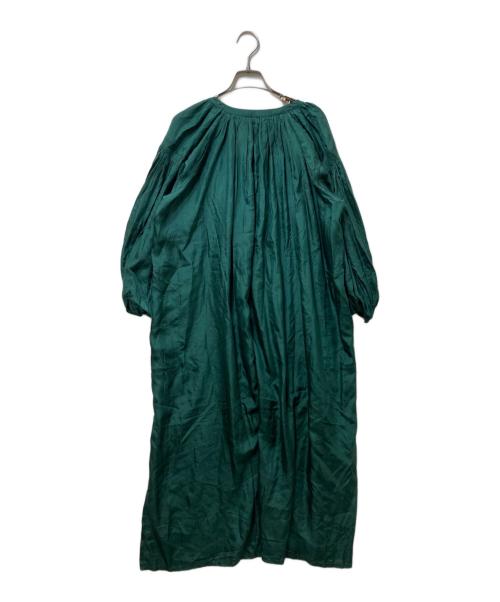 ne quittez pas（ヌキテパ）ne quittez pas (ヌキテパ) シルクシャツワンピース グリーン サイズ:実寸参照の古着・服飾アイテム