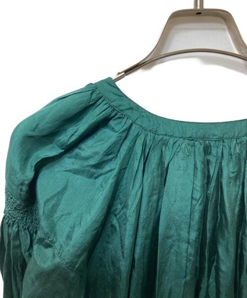 ne quittez pas（ヌキテパ）ne quittez pas (ヌキテパ) シルクシャツワンピース グリーン サイズ:実寸参照の古着・服飾アイテム
