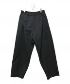 yoshio kuboヨシオクボ）の古着「TWILL WIDE PANT(ツイルワイドパンツ) /  変型デザイン タックパンツ」｜ブラック