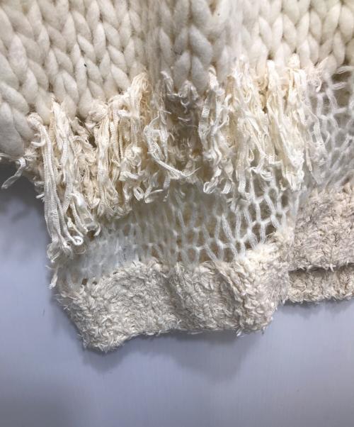 THE TOE（ザ・トゥー）THE TOE (ザ・トゥー) SHOREDITCH DAMAGE KNIT(ショーディッチダメージニット)　 ベージュ サイズ:Freeの古着・服飾アイテム