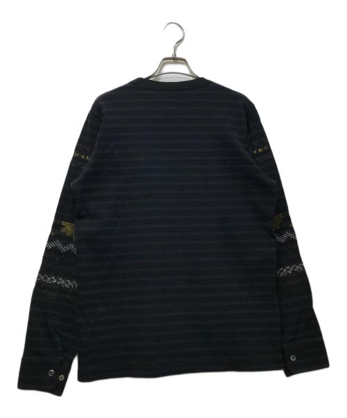 sacai（サカイ）sacai (サカイ) ボーダーロングスリーブカットソー ブラック サイズ:1の古着・服飾アイテム