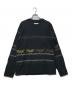 sacai（サカイ）の古着「ボーダーロングスリーブカットソー」｜ブラック