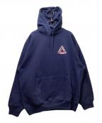PALACEパレス）の古着「TRI-LINE HOOD（トライライン） / スウェット プルオーバーパーカー」｜ネイビー