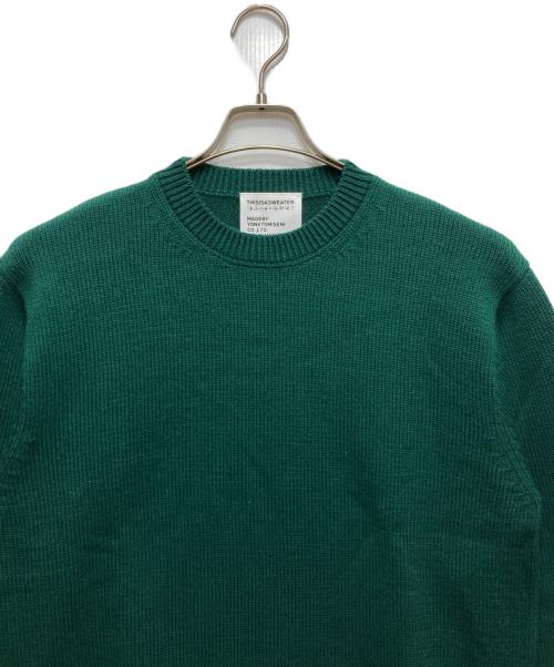 Yonetomi（ヨネトミ）yonetomi (ヨネトミ) this is a sweater ウール×カシミヤ ニット 25-204-001 グリーン サイズ:3の古着・服飾アイテム