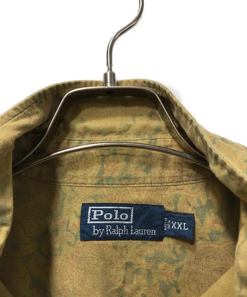 POLO RALPH LAUREN（ポロ・ラルフローレン）POLO RALPH LAUREN (ポロ・ラルフローレン) エポレット付き 総柄ミリタリーシャツ ブラウン サイズ:XXLの古着・服飾アイテム