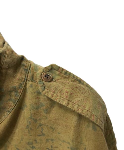 POLO RALPH LAUREN（ポロ・ラルフローレン）POLO RALPH LAUREN (ポロ・ラルフローレン) エポレット付き 総柄ミリタリーシャツ ブラウン サイズ:XXLの古着・服飾アイテム